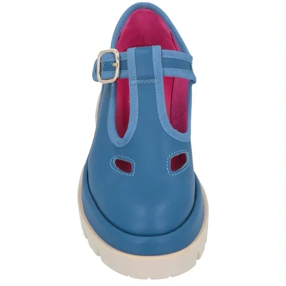 Le babe Mary Jane’s in blue leather NIB - Picture 2 of 4